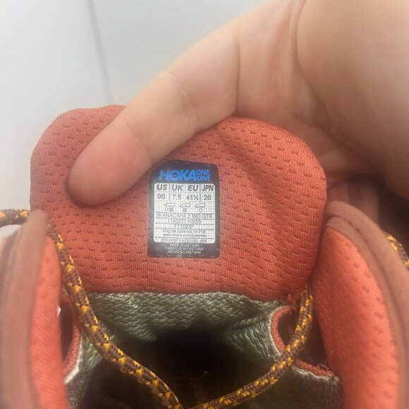 Hoka One One Kaha 2 GTX Waterproof Hiking Boot Hot Sauce / Shifting Sand 9b - Picture 11 of 12